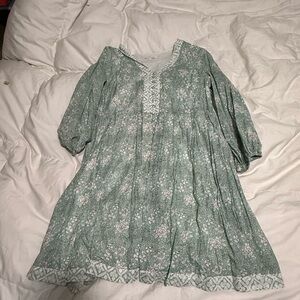 Marea Green Floral Dress Size L Large Worn 1x